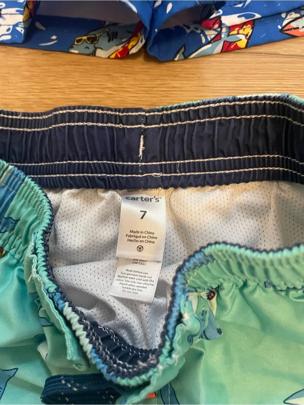 Carter's Boys bathing suit Shorts - trunks Blue, Aqua, Green, Boys 7, Set of 3